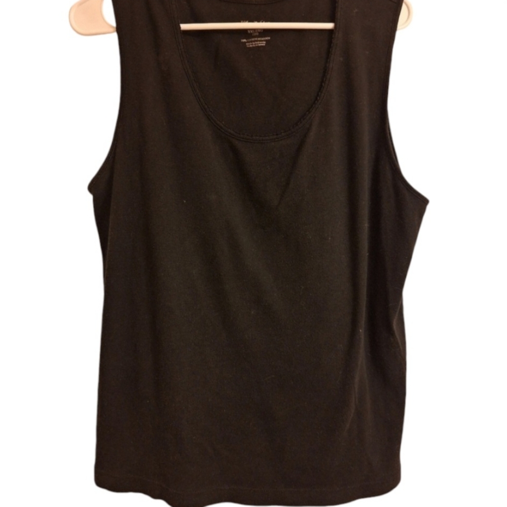 ❤️White Stag Women's SZ XXL 20 Tank Top Black Short Sleveless Basic T-Shirt NWOT